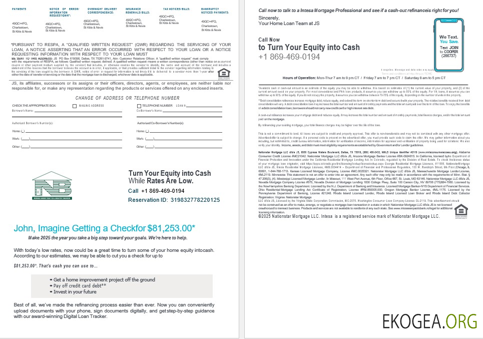 Relevé hypothécaire de la banque SKNA de Saint , Kitts , et , Nevis aux formats Word et PDF 3 , 4